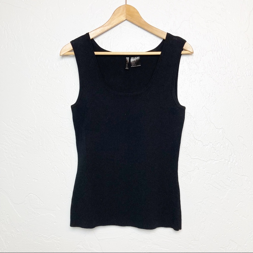 Etoile black stretch ripped tank top medium